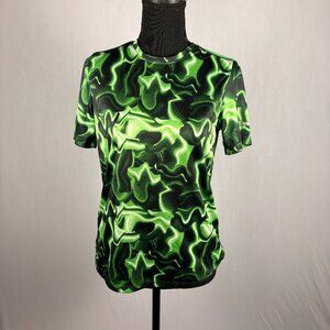 Athletic Works | Fast Dry Athletic SS Tee | Boys XL | Green Flames | Y2K